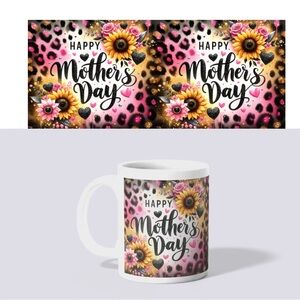Happy Mother's Day Mug with Floral and Leopard Print
